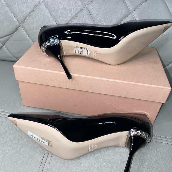 NWT Miu Miu Black Patent Leather Heels - Picture 5 of 9